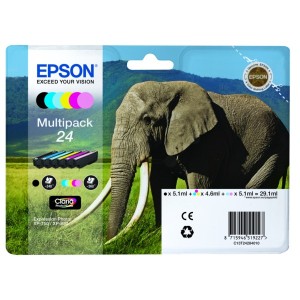 Zestaw 6 tuszy Epson 24 Multipack T2428