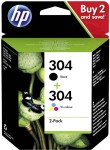Zestaw tuszy HP 304 Black Kolor 3JB05AE