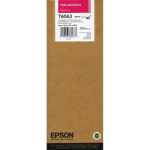 Tusz Epson T6063 Magenta 220ml. *DATA 08/2026*OD RĘKI*