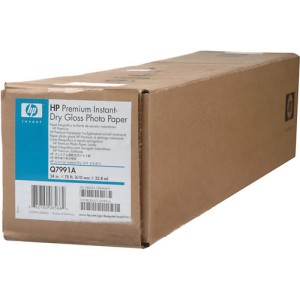 Papier foto HP w roli do plotera 610x22,9mb 260g Premium Instant Dry Gloss Q7991A