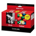 Zestaw tuszy Lexmark 16 + 26 Black Kolor 80D2126 