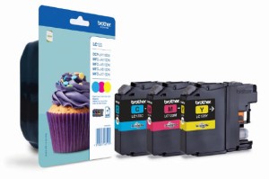 Zestaw 3 tuszy Brother Rainbow Pack LC-123 CMY