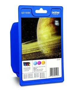 Zestaw 3 tuszy Brother Rainbow Pack LC-1100 CMY